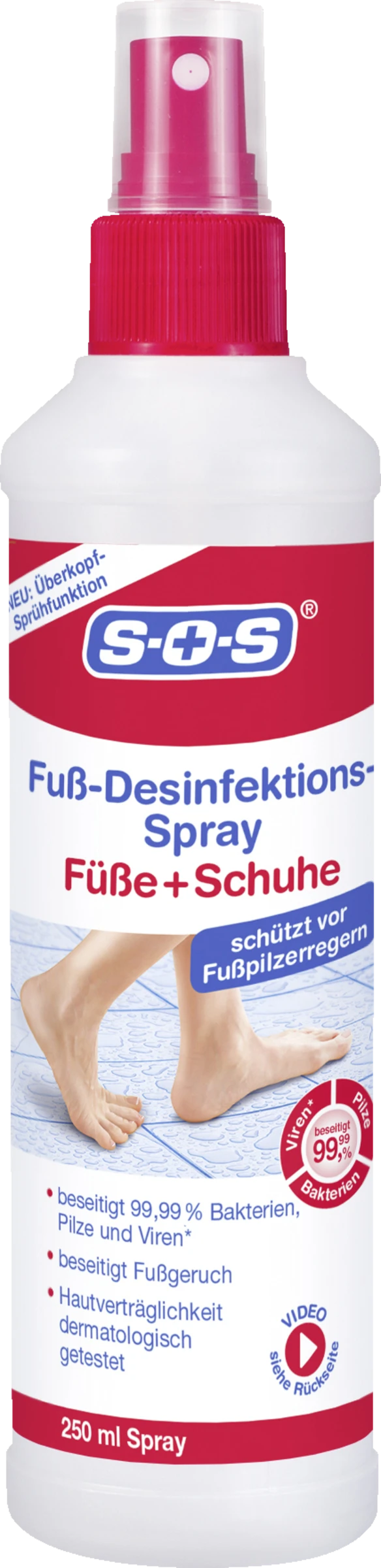 SOS Fuß-Desinfektions-Spray Füße + Schuhe