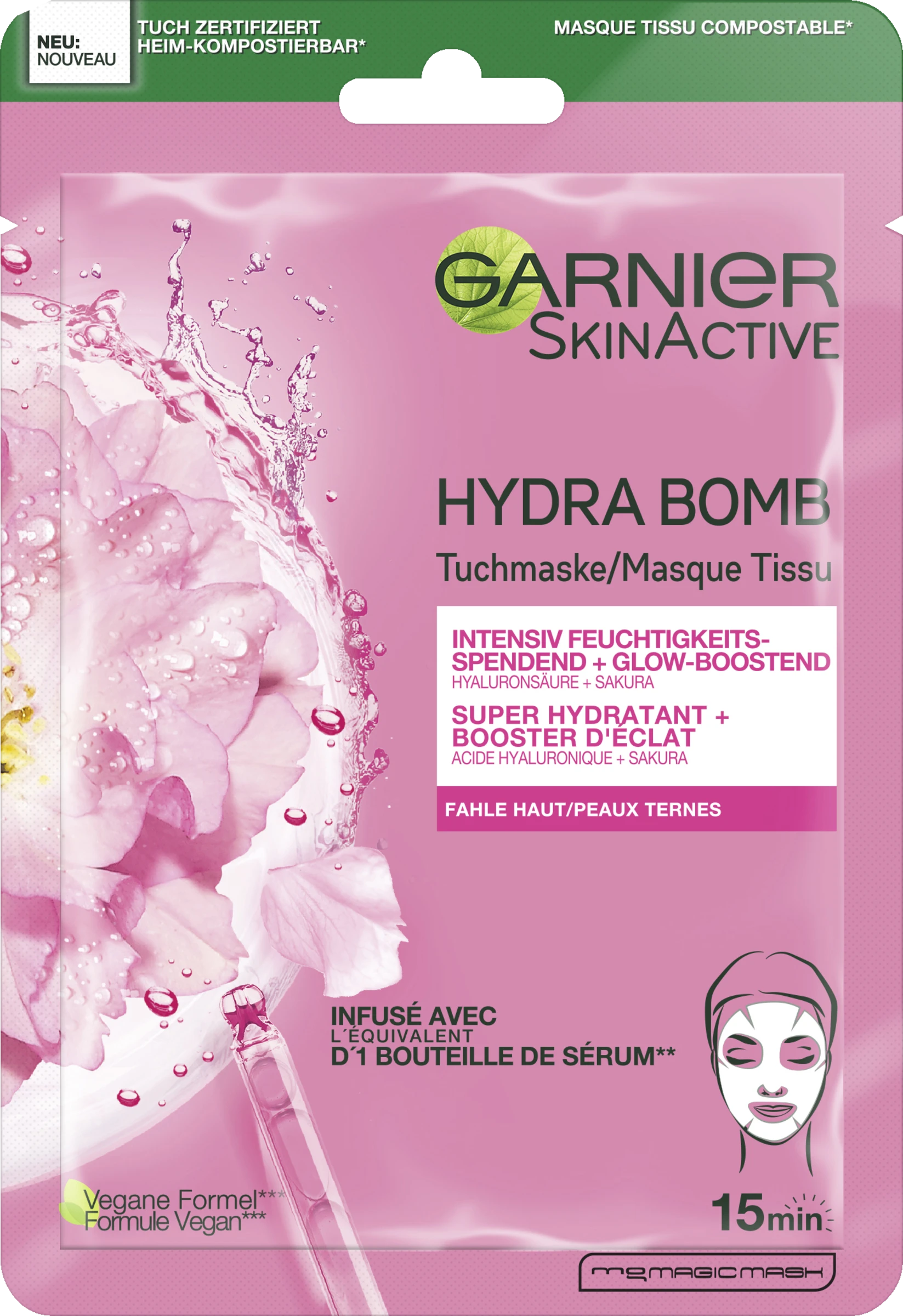 Garnier SkinActive Hydra Bomb Tuchmaske Sakura