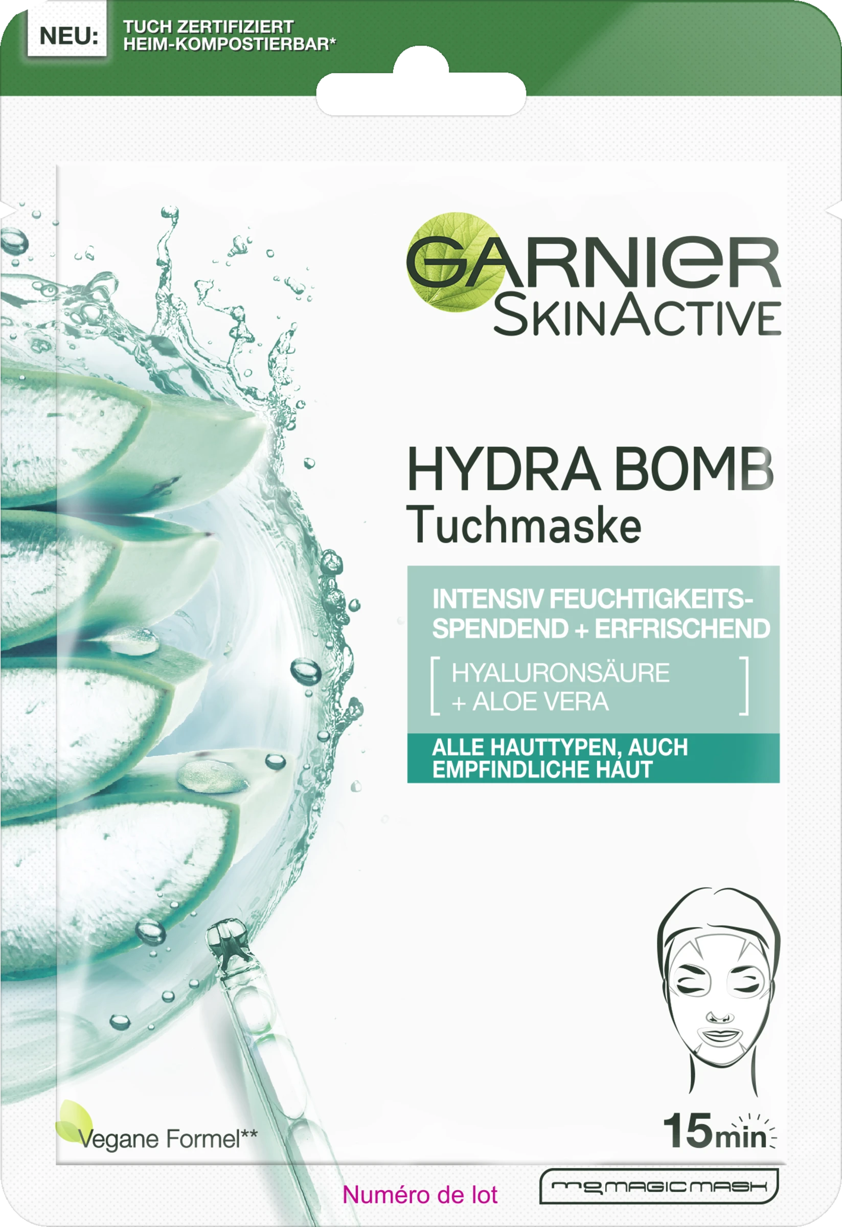 Garnier SkinActive Hydra Bomb Tuchmaske Intensiv Feuchtigkeitsspendend + Erfrischend