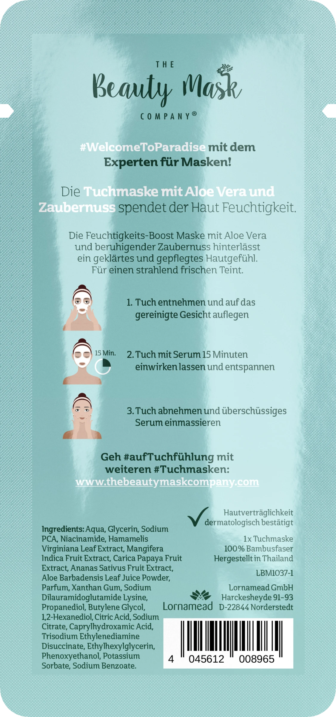 The Beauty Mask Company Tuchmaske Paradise - Image 2