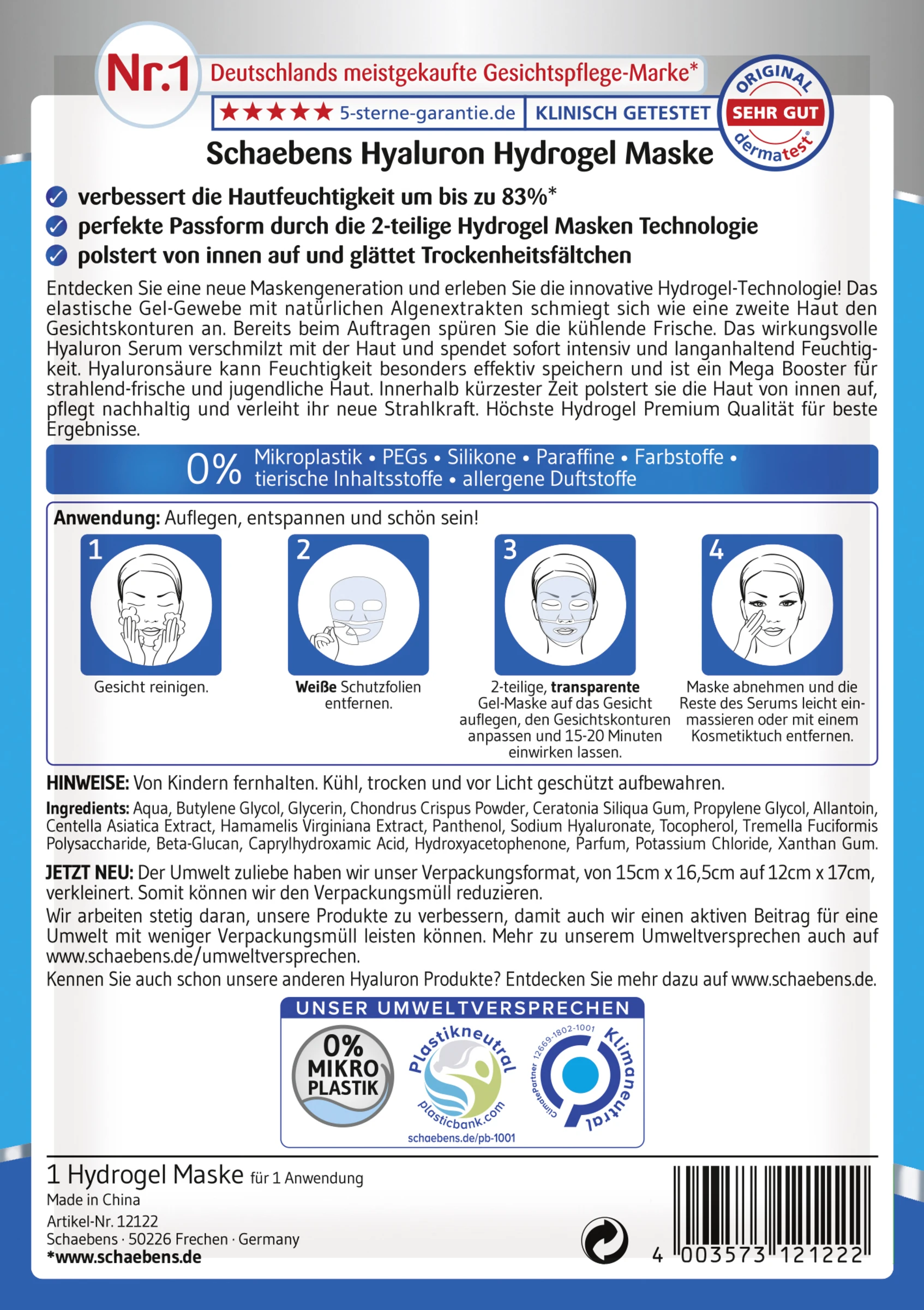 Schaebens Hyaluron Hydrogel Maske - Image 2